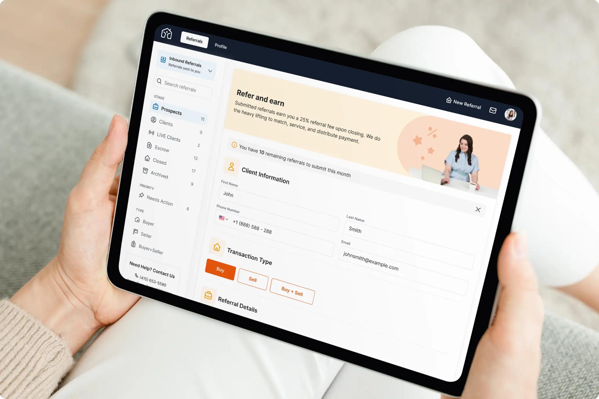 Send referrals through RealEstateAgents.com